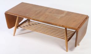 Ercol Drop Leaf Coffee Table. 107cm x 46cm x 36cm. 160cm wide when extended.