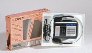 Sony WM-33 Stereo cassette Walkman in Black with headphone and Original box
