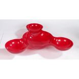 Fabian Hofmann Berlin Triple red Perspex bowls. 58cm to widest point, 12cm high.