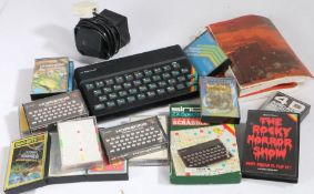 Sinclair ZX Spectrum Personal Computer with games and accessories.