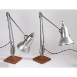 A pair of Herbert Terry & Sons Ltd. Redditch angle poise lamps. 95cm tall when fully extended.