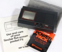 Sinclair flat-screen pocket TV, with instruction manual and slip case