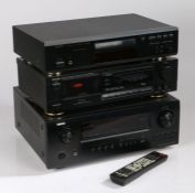 Denon AVR-2312 AV Amplifier Receiver, tgether with a Denon DRM-500 cassette player/recoreder and a