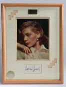 Lauren Bacall (American Actress, 1924-2014), original signed card with mounted photograph, baring '
