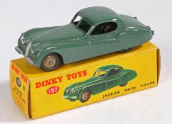 A boxed Dinky Toys No. 157 Jaguar XK120 Coupe
