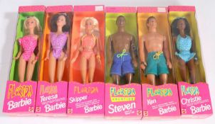 Six 'Florida' Barbie dolls, Teresa, Barbie, Skipper, Steven, Ken, Christie, all boxed (6)