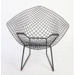 Harry Bertoia chair in black.84cm x 80cm x 73cm.