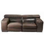 Natuzzi electric recliner two seater settee. 210cm x 100cm x 58cm.