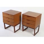 A pair of Europa Furniture bedside cabinets. 69cm x 50cm x 45cm.