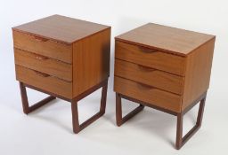 A pair of Europa Furniture bedside cabinets. 69cm x 50cm x 45cm.