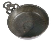A rare early 17th century small pewter porringer, possibly for a child, English, circa 1635-50