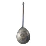 A Tudor pewter acorn-knop spoon, circa 1550 Traces of nature's gilding, hexagonal stem, unrecorded