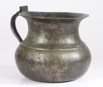A single-handled vessel, possibly a chamber pot, circa 1800 Of ovoid form, with flared rim, handle