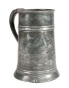 A Queen Anne/George I pewter high-banded tavern pot, Lancashire, circa 1710-20 Ale quart, the