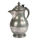 A mid-18th century baluster-shaped laver/flagon, possibly Scottish, circa 1750 Having a domed lid