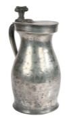 A George III pewter one gallon double-volute baluster measure, circa 1760-1800 Having a plain