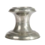 A rare William & Mary pewter master capstan salt, circa 1690 The waisted body with paired incised