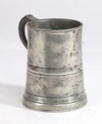 A George III pewter pint straight-sided measure, West Yorkshire, circa 1790 The body with mid-