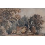 James Bourne (British, 1773-1854) Woodland Inn watercolour 32 x 48cm (12.5" x 19") Provenance: Abbey