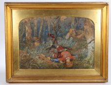 Edward Henry Corbould, RI (British, 1815-1905) 'The Death of William Rufus in the New Forest' signed