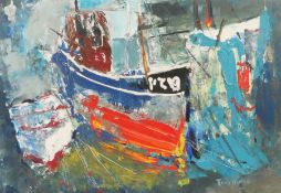 Tony Giles (British, 1925-1994) Fishing Boat signed (lower right), oil on board 55 x 80cm (22" x