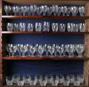 A collection of Waterford crystal, with oval slice and hobnail decoration, to include thirteen