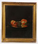 William Jones of Bath (British, act c.1764-c.1779) Still Life of Fruit on a Silver Plate signed