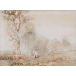 David Cox, OWS (British, 1783-1859) Sketch for The Woodcutter's watercolour 13.5 x 18cm (5.25" x 7")