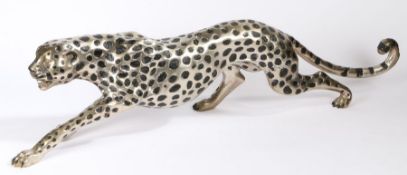 After Peter Lemarchand (French, 20th century) A large Cartier style figure of a stalking panther,