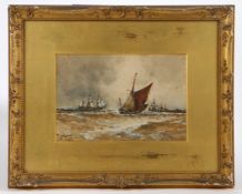 Frank Henry Mason, RBA, RI, RSMA (British, 1875-1965) 'A Barge in Yarmouth Roads' signed (lower