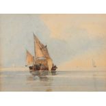 Circle of John Sell Cotman (British, 1782-1820) 'Off Yarmouth' watercolour 13 x 18cm (5" x 7")