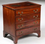 A George III mahogany bachelors chest of drawers, the rectangular top with reeded edge above four