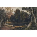 Rev John Eagles (British, 1783-1855) Woodland Pond signed (lower right), watercolour 20cm by 32cm (