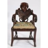 A Regency child's chair in the manner of the Glasgow witches mirrors, England circa 1835, the