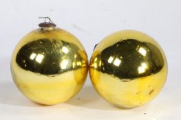 Two gold witch balls, India circa 1960,  Provenance: The Richard Pratley Collection, Worcester, of