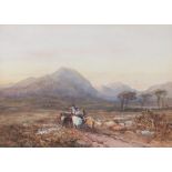 David Cox, OWS (British, 1783-1859) Driving Cattle below Cader Idris Signed (Lower Left) watercolour