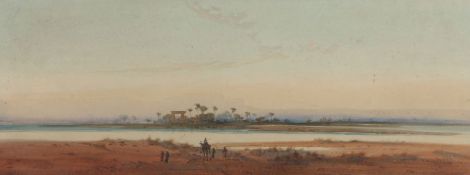 Augustus Osborne Lamplough (British, 1877-1930) 'Ruins Nr Luxor' signed (lower left), watercolour 23
