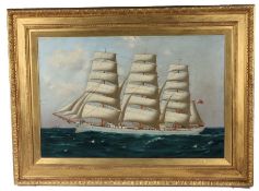 English School (19th Century) The Clipper Tamar under Full Sail oil on canvas 50 x 75cm (20" x