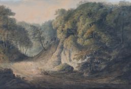 Francis Nicholson, OWS (British, 1753-1844) Woodland Scene watercolour 22 x 32cm (9" x 13")