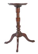 An impressive and fine George I/II yew tripod candlestand, circa 1720-50 Having a one-piece burr