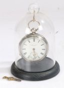 20th century silver pocket watch Fattorini & Sons Bradford, the white dial with Roman numerals and a