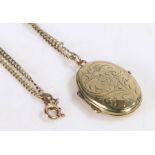 9 carat gold locket and a 9 carat gold chain, gross weight 6.8 grams