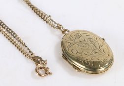 9 carat gold locket and a 9 carat gold chain, gross weight 6.8 grams