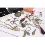 Large and Good collection of mostly silver jewellery to include earrings, bangles, rings, pendants