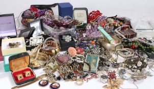 Large and Extensive collection of costume jewellery, to included bangles, necklaces, bracelets,