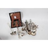 Set of six silver plated apostle teaspoons, Rolex Lucerne teaspoon, six Christofle coffee spoons,