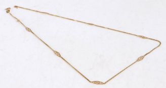 9 carat gold chain link necklace, weight 2.3 grams