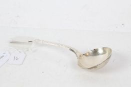 Late Victorian silver ladle, Sheffield 1900, maker John Round & Son Ltd. with fiddle pattern handle,