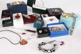 Large and good collection of mostly costume jewellery to include silver and white metal jewellery to