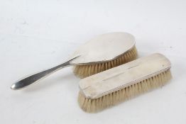 George V silver handled hairbrush, Birmingham 1934, together with a matching Edward VIII silver